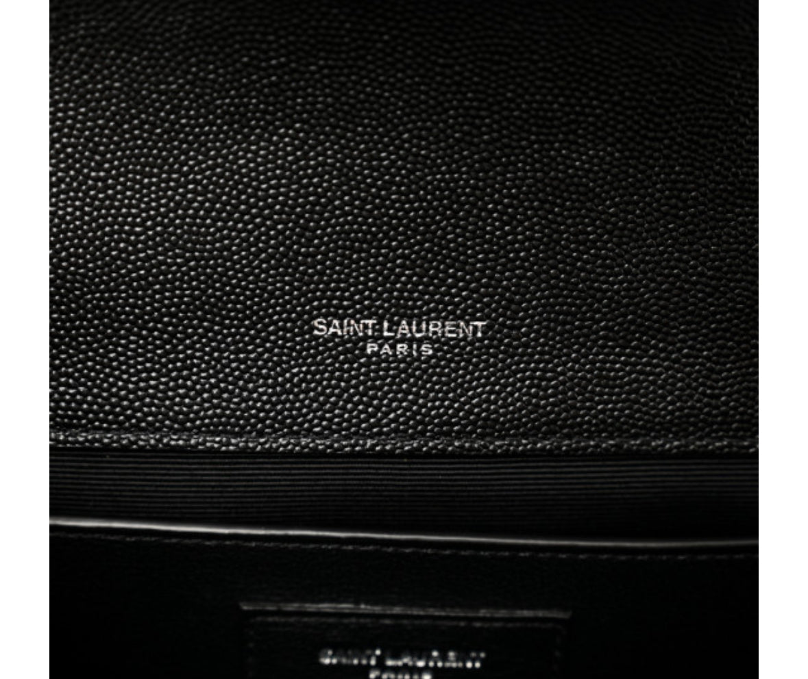 YSL Black Envelope Medium Leather Bag