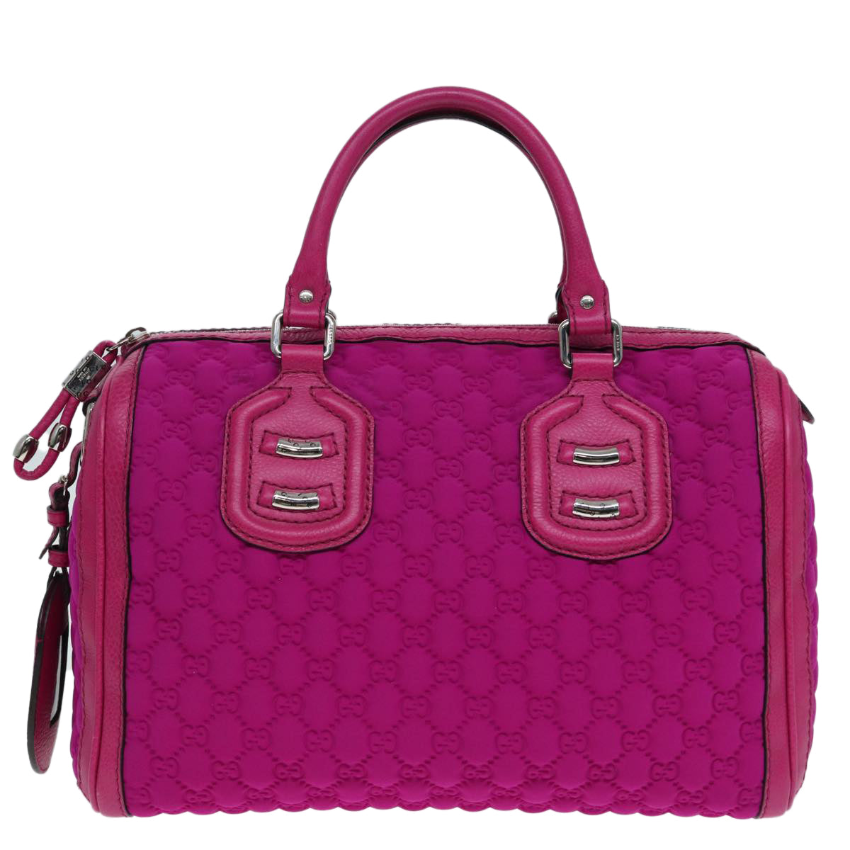 GUCCI Guccissima GG Canvas Mini Boston Bag Nylon Pink Silver